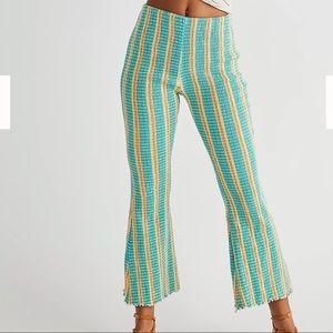 Free People - Fine Line Slim Pant - Green Combo - S